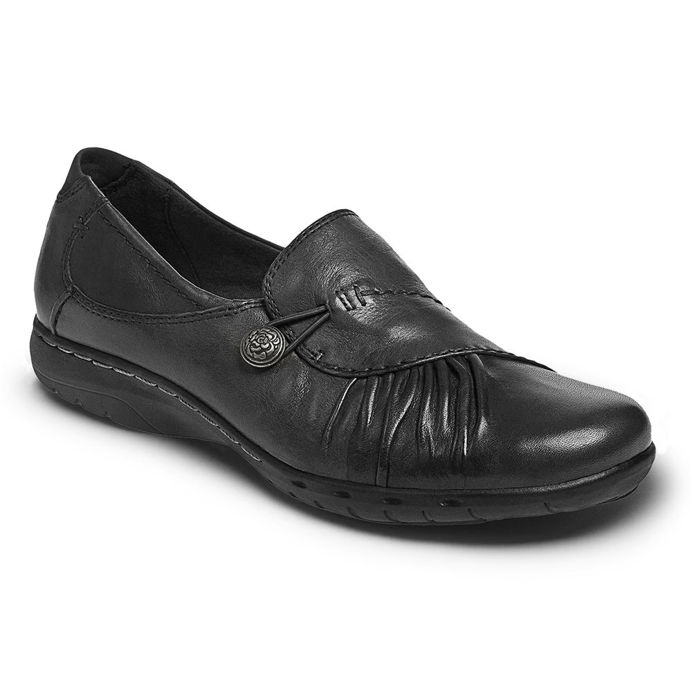 Rockport Womens Slip-On Black - Cobb Hill Paulette - UK 963-VBMPQE